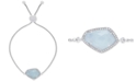 Macy's Milky Aquamarine (5-3/8 ct. t.w.) & Diamond (1/6 ct. t.w.) in Sterling Silver